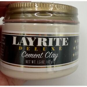 Layrite Deluxe Cement Hair Clay, Mens 1.5 Ounce (Pack of 1) Sealed, New w/o Box